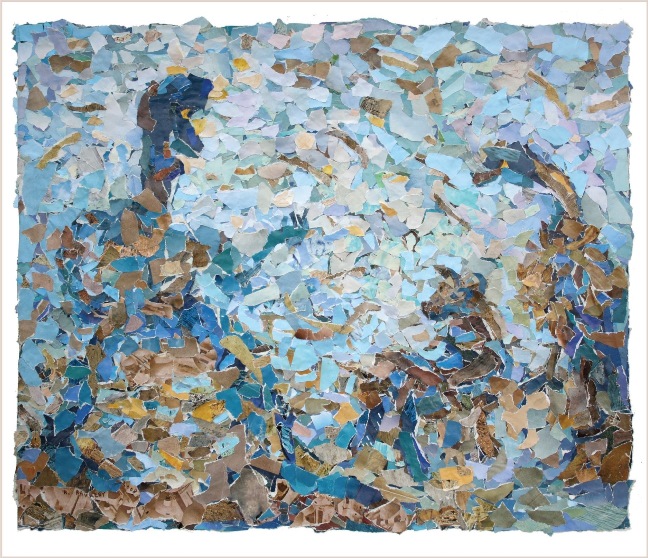 איש, אווזה וכלבלב - קולאז'